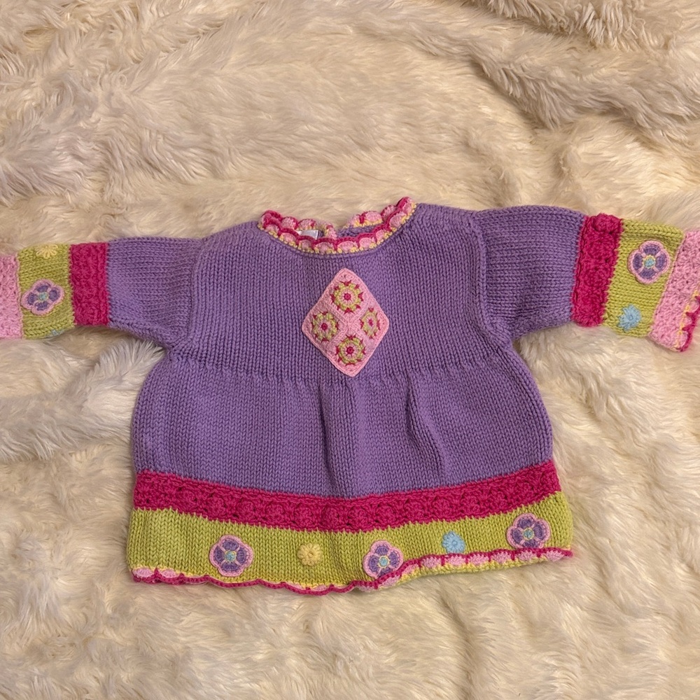 Hanna Andersson Purple and Pink Kids Sweater